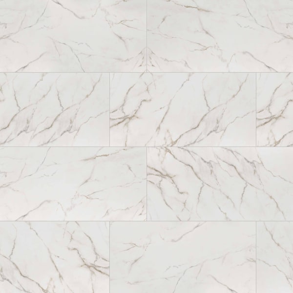 Kaya Calacatta Lucca 12"X24" Matte Porcelain Floor And Wall Tile, 6PK